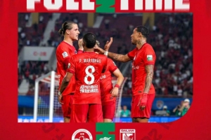 河南俱乐部彩陶坊1-1大连英博海发 古斯塔沃破门